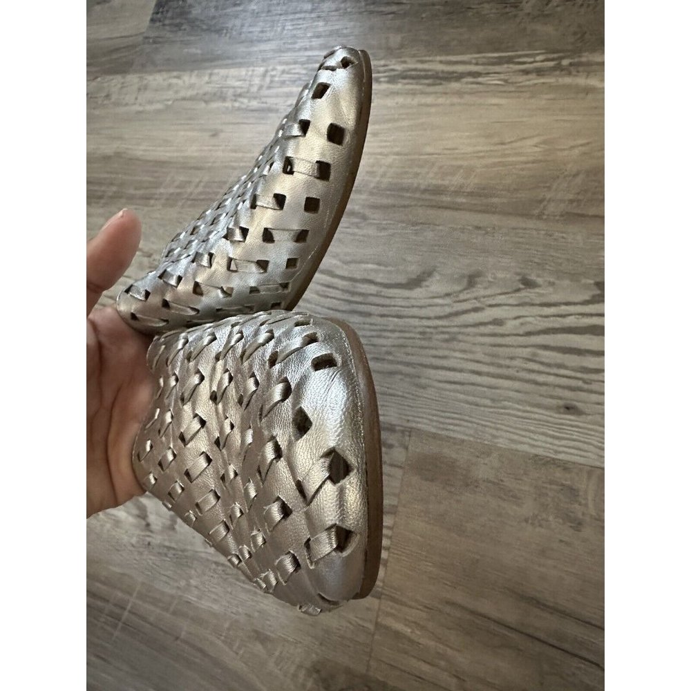 Franco Sarto Women's Silver Metallic L-Glena2 Leather Slip On Mules Size 9 - Picture 8 of 11